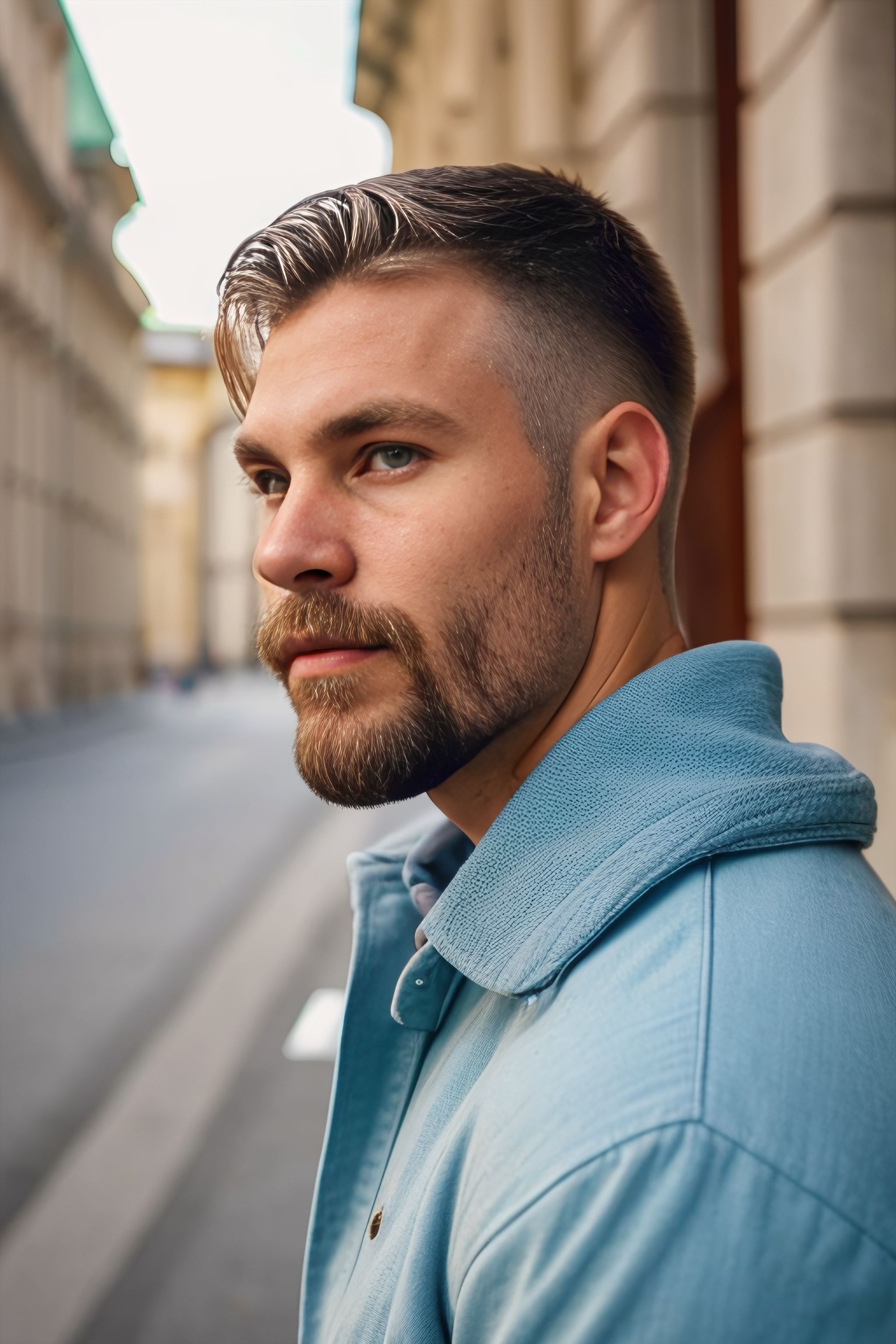 Portrait generated with Stable Diffusion.